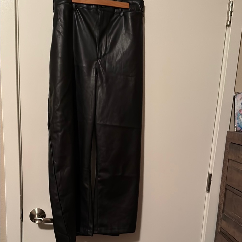 Old Navy Faux Leather Wide Leg Pants